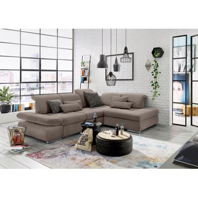 Ecksofa "SO 4100 mit komfortablen Federkern und Kopfteilverstellung", braun (savannah), B:291cm H:80cm T:226cm, SET ONE BY MUSTERRING, Sofas, wahlweise mit Bettfunktion und Sitztiefenverstellung, L-Form Image