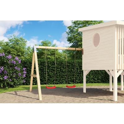 Doppelschaukel NORDIC HOLZ "Tivoli", beige (natur), B:260,7cm H:210,2cm T:245,8cm, Holz, Schaukeln, Ergänzung für Tivoli 1 Kinderspielhaus