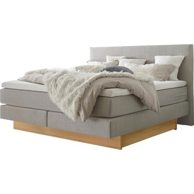 Boxspringbett HASENA "Denver", grau (grau, eiche bianco), B:168cm L:210cm, Komplettbetten, Boxspringbett, Boxspringbett, Sockel, zwei Bettkästen inkl. gedämpftem Selbsteinzug Image