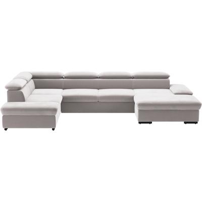 Wohnlandschaft SIT & MORE "Alcudia U-Form", silber, B:349cm H:73cm T:226cm, 98% Polyester, 2% Polyamid, Sofas, wahlweise mit Bettfunktion Image
