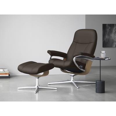 Relaxsessel STRESSLESS "Consul", braun (braun batick), B:91cm H:102cm T:79cm, Leder BATICK: BATICK ist ein leicht korrigiertes, durchgefärbtes und genarbtes Möbelleder, bei dem die meisten Unebenheiten und Spuren in der Regel entfernt wurden.,... Image
