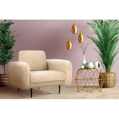 Sessel LEONIQUE "Skidi", beige, B:93cm H:65cm T:93cm, Korpus/Basismaterial: 100% Polyester. Sitzfläche: 100% Polyester, Sessel, Polstersessel, mit losem Rückenkissen und Keder oben auf der Armlehne Image