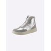 Sneaker ANDREA CONTI, Damen, Gr. 36, silber (silberfarben, grau), Leder, Rindsleder, Glattleder, Veloursleder, modisch, Schuhe