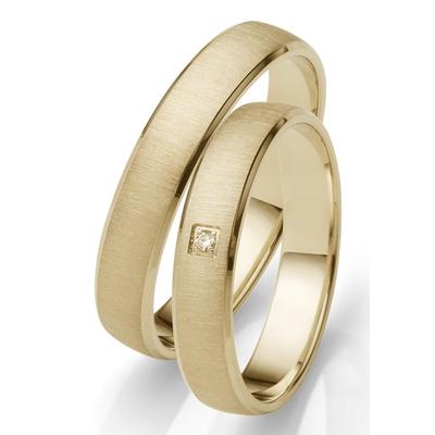 Trauring FIRETTI "Schmuck Geschenk Gold 750 Hochzeit Ehering "LIEBE" Gr. 50, gold (gelbgoldfarben), Fingerringe, 50, ohne Brillant, Gelbgold 375, 4mm, Made in Germany, wahlweise mit oder ohne Brillant Image