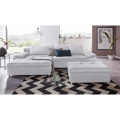 Ecksofa SIT & MORE "Labene L-Form", silber, B:290cm H:82cm T:90cm, Struktur fein (95% Polyester, 5% Polyamid), Luxus-Microfaser ALTARA NUBUCK (100% Polyester), Kunstleder SOFTLUX / Struktur (100% Polyester), Struktur (100% Polyester), Flachgewebe... Image