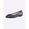 Ballerina HEINE, Damen, Gr. 36, blau (marine), Leder, Glattleder, Synthetik, modisch, Schuhe
