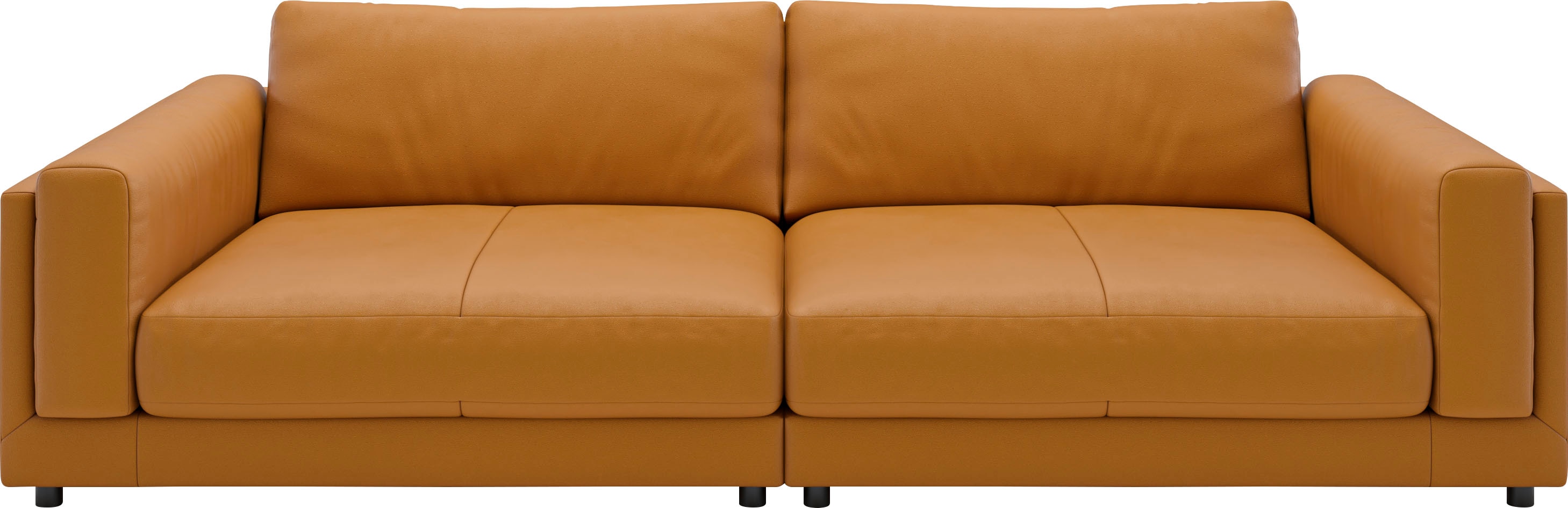 Big-Sofa 3C CANDY "Karalis mit extra großer Sitztiefe, elegantes Mega Sofa zum Relaxen", braun (cognac), B:294cm H:85cm T:150cm, 100% Leder, Sofas, auch in Cord- oder Leder-Bezug, lose Kissen, loungige Bequemlichkeit