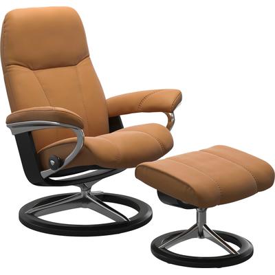 Relaxsessel STRESSLESS "Consul", braun (new caramel), B:82cm H:102cm T:72cm, Leder BATICK: BATICK ist ein leicht korrigiertes, durchgefärbtes und genarbtes Möbelleder, bei dem die meisten Unebenheiten und Spuren in der Regel entfernt wurden., Leder... Image