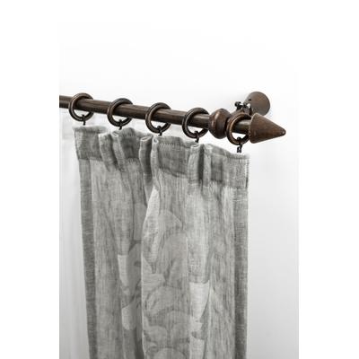 Gardinenstange GARESA "Evi", braun (nussbaum), L:390cm, Holzwerkstoff, Gardinenstangen, Vorhanggarnitur Holz, verlängerbar, Wandmont.,mit Ringe/2 Lauf Gleiter Image