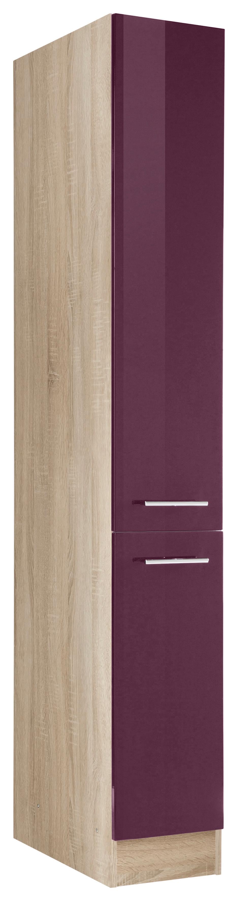 Apothekerschrank KOCHSTATION "KS-Eton", lila (aubergine hochglanz), B:30cm H:200cm T:60cm, Schränke Image