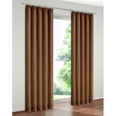 Vorhang WIRTH "Holmsund 288g/qm" Gr. 4, braun, B:132cm H:200cm, Chenille, Polyacryl, Gardinen Image