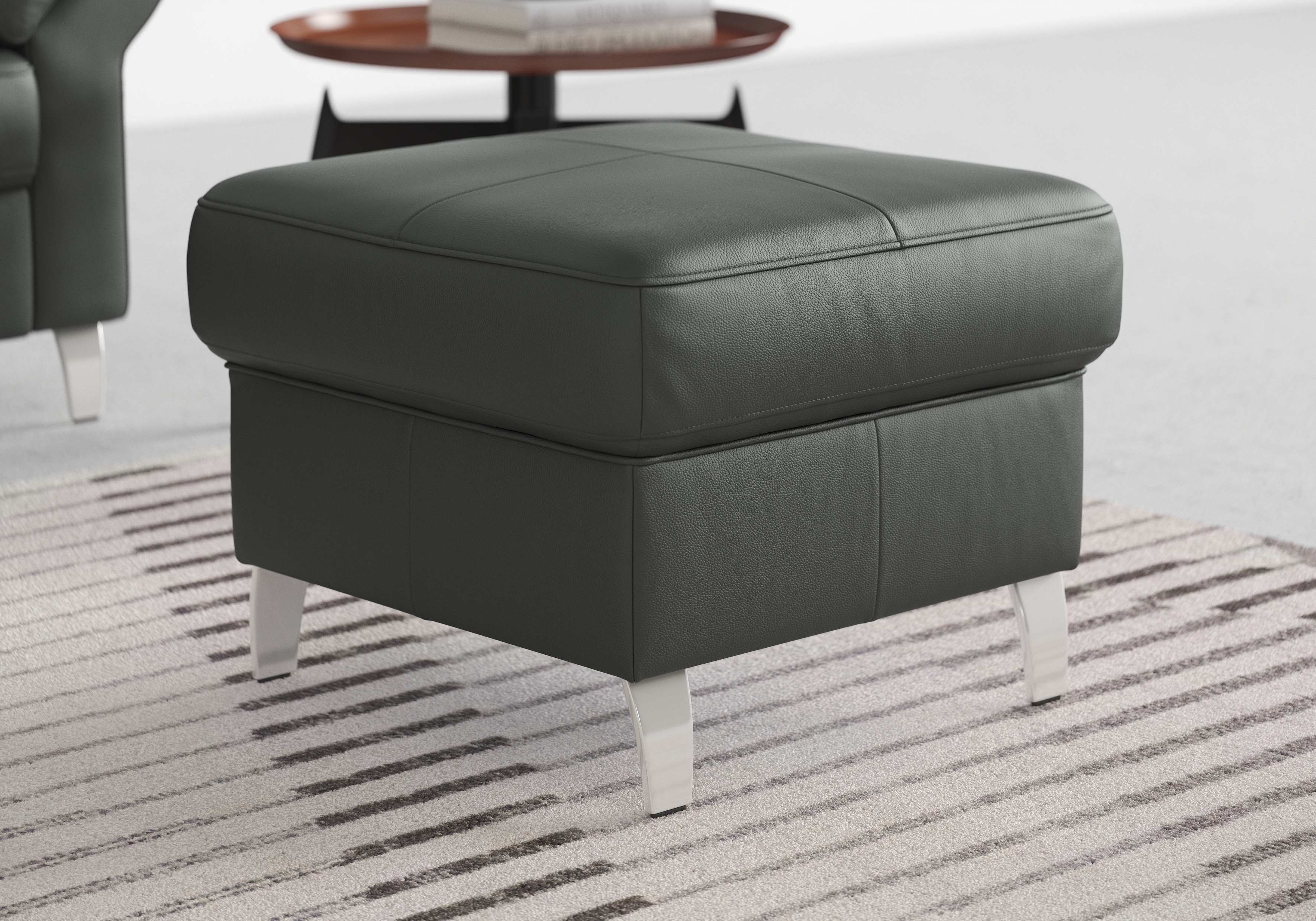 Hocker SIT & MORE "Arngast", grau (anthrazit), B:58cm H:48cm T:58cm, Luxus-Microfaser ALTARA NUBUCK (100% Polyester);Struktur (100% Polyester);Flachgewebe (90% Polyester; 10% Polyamid), Hocker