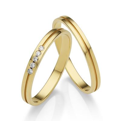 Trauring FIRETTI "Schmuck Geschenk Gold 375 Hochzeit Ehering "LIEBE" Gr. 50, gold (gelbgoldfarben), Fingerringe, 50, ohne Brillanten, Gelbgold 375, 2,5mm, Made in Germany, wahlweise mit oder ohne Brillanten Image
