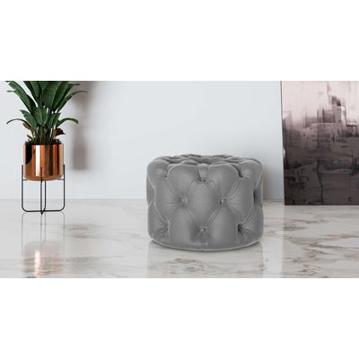 Hocker PLACES OF STYLE "FOLLINA", grau, B:60cm H:39cm T:60cm, 100% Polyester, Hocker, Polsterhocker mit klassischer Chesterfield-Knopfheftung Image