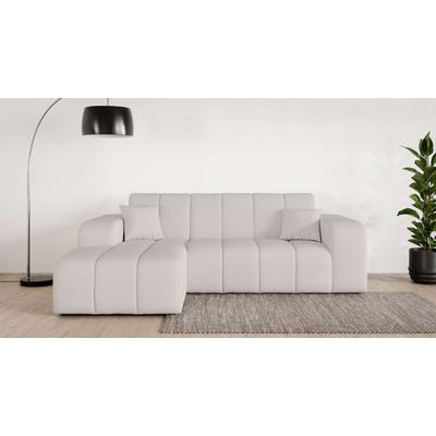 Ecksofa INOSIGN "CASSY L-Form, Schlafsofa mit Bettkasten, Maße B/T/H: 245/165/88 cm", beige (hellbeige), B:248cm H:83,5cm T:165,5cm, 100% Polyester, Sofas, mit 2 Rückenkissen, Recamiere rechts oder links bestellbar Image