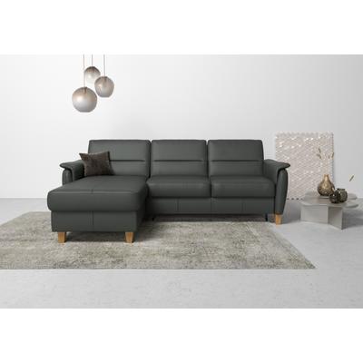 Ecksofa HOME AFFAIRE "Palmera L-Form", grau (anthrazit), B:244cm H:89cm T:163cm, Luxus-Microfaser (100% Polyester), Struktur (100% Polyester), Luxus-Microfaser in Lederoptik (100% Polyester), Sofas, Federkern, wahlweise mit Bettfunktion und mit/ohne... Image