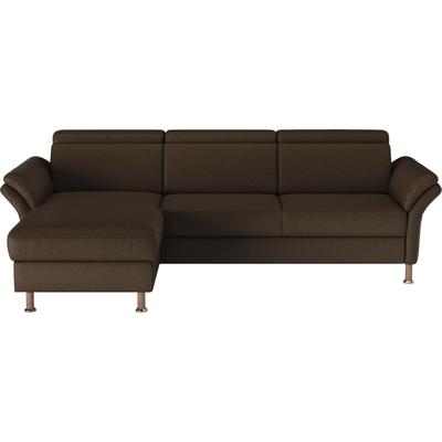 Ecksofa HOME AFFAIRE "Calypso L-Form", braun (dunkelbraun), B:260cm H:85cm T:172cm, 100% Polyester, Sofas, mit motorischen Funktionen im Sofa und Recamiere Image
