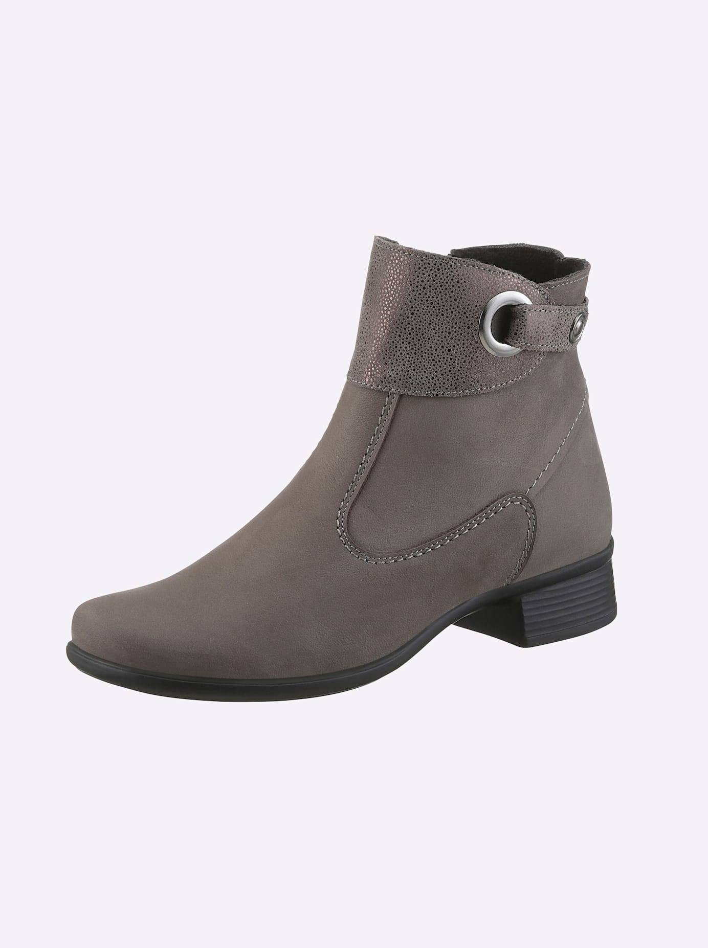 Stiefelette CASUAL LOOKS, Damen, Gr. 42, grau, Nubukleder, Rindsleder, Veloursleder, Schuhe Stiefelette