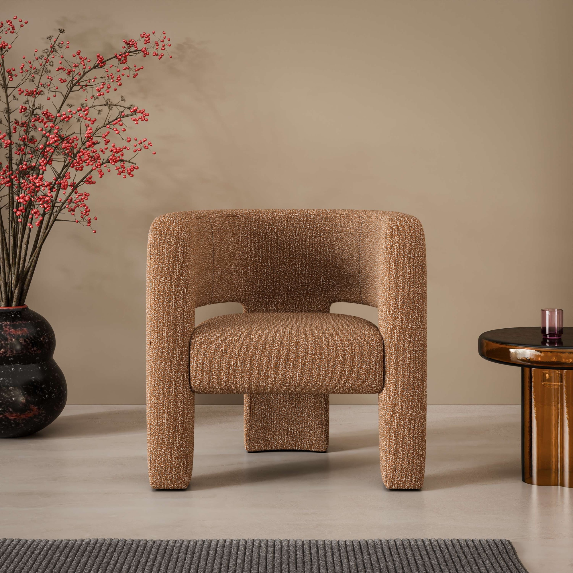 Sessel "Ohrensessel SELMIA Moderner Lounge-Sessel Einzelsitz, B/T/H 73/62/76cm", orange (terra), B:73cm H:76cm T:62cm, 95% Polyester, 5% Cotton, LEGER HOME BY LENA GERCKE, Sessel, Lounge-Sessel, Relaxsessel/Lehnstuhl, erhältlich in trendigen Stoff-...