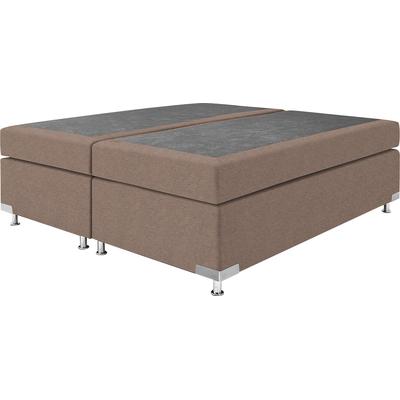 Boxspringbett "Holland", beige (schwarz beige), B:182cm L:201cm, Strukturstoff (77% Polyester und 23% Viskose), WESTFALIA SCHLAFKOMFORT, Komplettbetten, Boxspringbett, ohne Kopfteil, frei im Raum stellbar Image