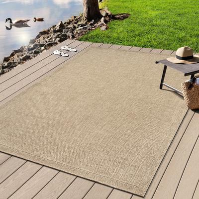 Teppich MERINOS "Kenzy 8", beige (natur), B:80cm H:10mm L:150cm, Polypropylen, Teppiche, robuster In- und Outdoor Teppich im natürlichen Jute-Look, wetterfest Image