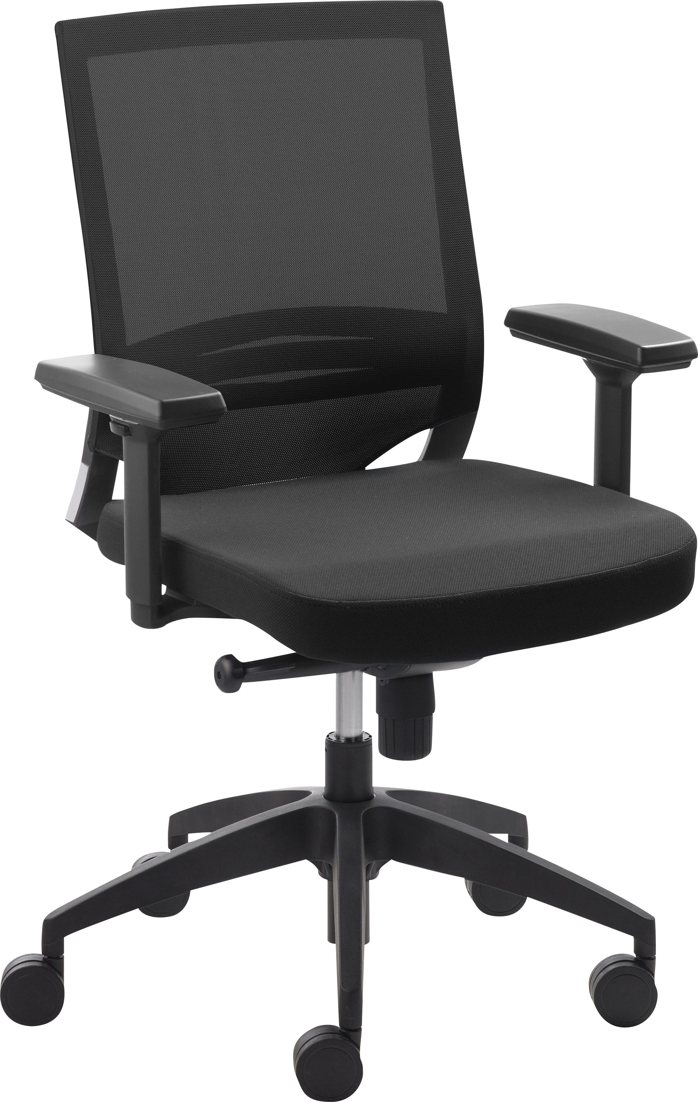 Drehstuhl MAYER SITZMÖBEL "2475", schwarz (schwarz, schwarz), B:65cm H:94cm T:60cm, Stühle, Drehstuhl