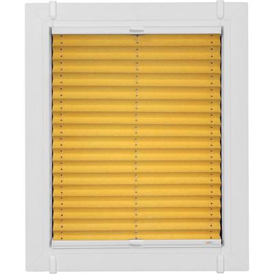 Plissee SUNLINES "Young Style Energy Saving", gelb (mais, weiß, weiß), B:90cm H:130cm, Obermaterial: 100% Polyester, Plissees, nach Maß, mit Energiespareffekt, verspannt mit Simply-Fix Klemmträger Image