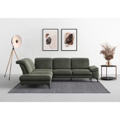Ecksofa SIT & MORE "Cabana L-Form", grün (olive), B:303cm H:84cm T:244cm, 95% Polyester, 5% Polyamid, Sofas, Ottomane, wahlweise mit Sitztiefen-,Armlehnen- und Kopfteilfunktion Image