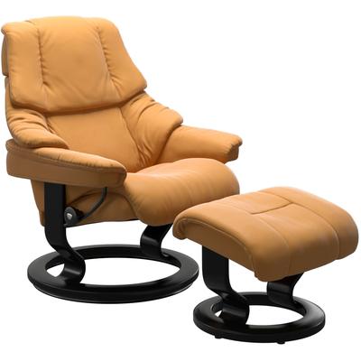 Relaxsessel STRESSLESS "Reno", gelb (honey paloma), B:79cm H:98cm T:75cm, Leder BATICK: BATICK ist ein leicht korrigiertes, durchgefärbtes und genarbtes Möbelleder, bei dem die meisten Unebenheiten und Spuren in der Regel entfernt wurden., Leder... Image