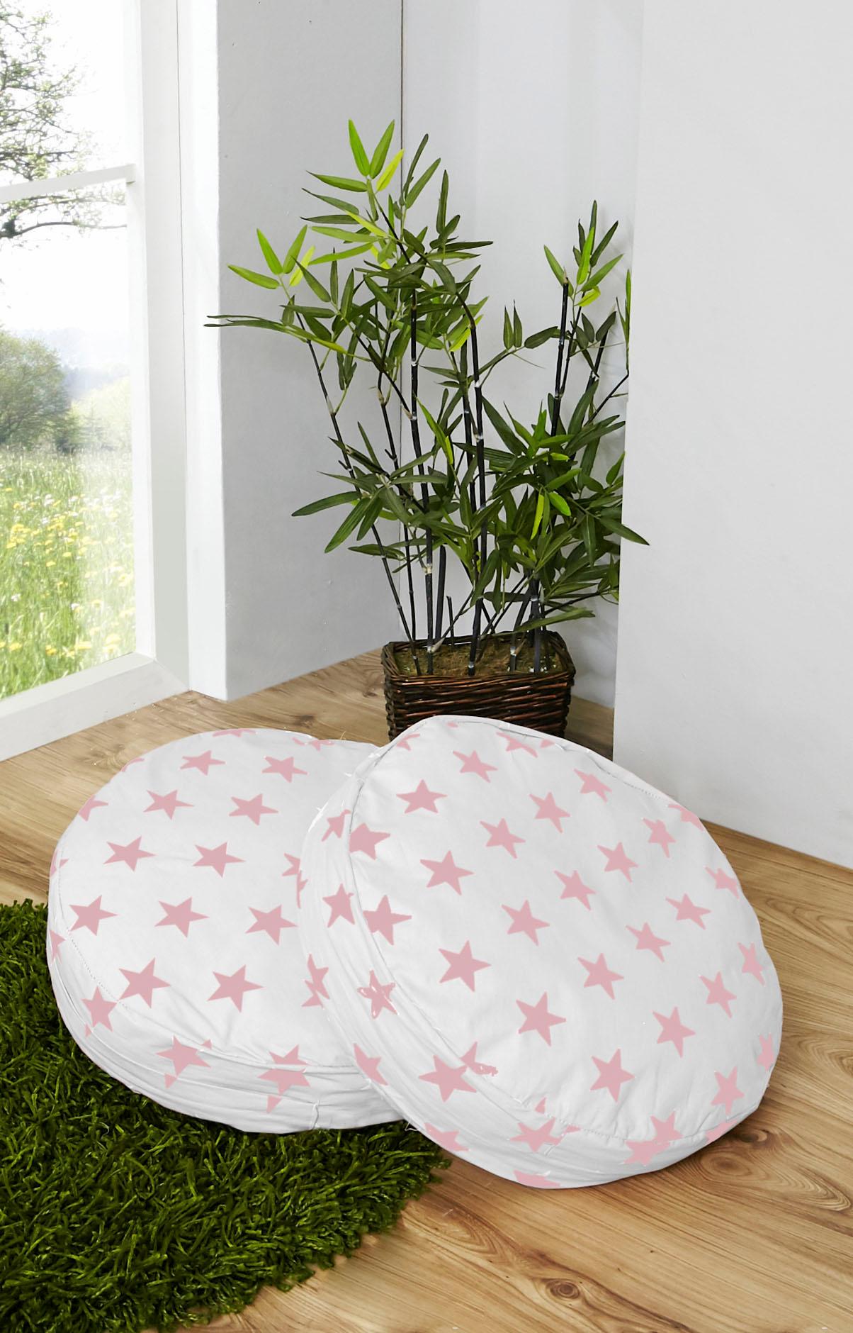 Sitzkissen TICAA, weiß (weiß, gemustert), B:40cm H:12cm L:40cm, Baumwolle, Dekokissen_Sitzkissen_Kissenhüllen, Sitzkissen