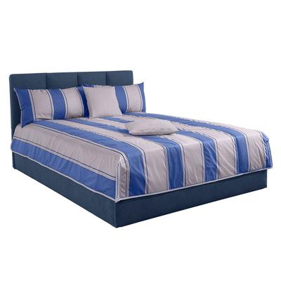 Polsterbett, blau, B:190cm L:210cm, Bezug Bett: Microfaser (100% Polyester), Bonnell-Federkernmatratze: 51% Polypropylen, 39% Polyester und 10% Baumwolle, Kaltschaummatratze: 100% Polyester, Bezug abnehm- und waschbar bis 60u00b0C, WESTFALIA... Image