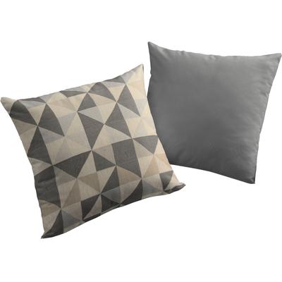 Dekokissen ADAM "Bio Bel", grau (dunkelgrau, gemustert, jaquard, struktur), B:50cm L:50cm, Baumwolle, Dekokissen_Sitzkissen_Kissenhüllen, Reißverschluss, gemustert, Wendekissenhülle ohne Füllung, 1 Stück Image