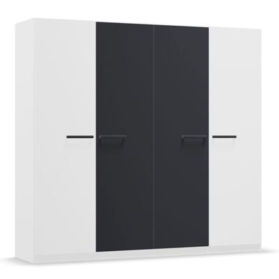 Drehtürenschrank RAUCH "Kleiderschrank Schrank Garderobe Garderobenschrank Stauraumwunder MODI", weiß (weiß, graumetallic), B:226cm H:210cm T:54cm, Holzwerkstoff, Schränke, optional mit Spiegel MADE IN GERMANY Image