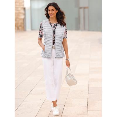 Steppweste INSPIRATIONEN, Damen, Gr. 46, grau (hellgrau), 100% Polyester, Wattierung:100% Polyester, unifarben, Westen Image