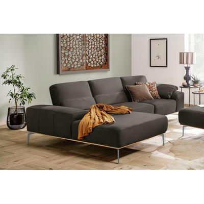 Ecksofa W.SCHILLIG "run, Designsofa mit tollem Sitzkomfort, bequem, L-Form", grau (graphit z73), B:319cm H:88cm T:178cm, Longlife Xtra-Leder Z73: Naturwalkleder der Luxusklasse aus den erlesensten Rohhäuten. Hautstärke 1, 1 u2013 1, 3 mm, ROHLEDER... Image