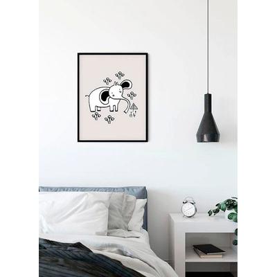 Bild KOMAR "Scribble Elephant", bunt (farbe bild(er): bunt), B:50cm H:70cm, Papier, Holz, Bilder, Wandbild zur Dekoration - ohne Rahmen Image