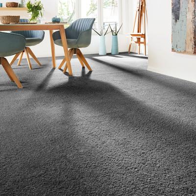 Teppichboden ANDIAMO "Verona, Velours, Made in Belgium", grau (anthrazit), B:400cm H:6mm L:1200cm, Kunstfaser, Teppiche, Uni Farben, Breite 400 cm oder 500 cm, strapazierfähig, pflegeleicht Image