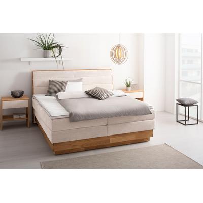 Boxspringbett OTTO PRODUCTS "Jenna", beige (sabbia), B:204cm L:216cm, Komplettbetten, Boxspringbett, ohne LED-Beleuchtung, mit zertifizierten, recycelten Bezugsstoffen Image