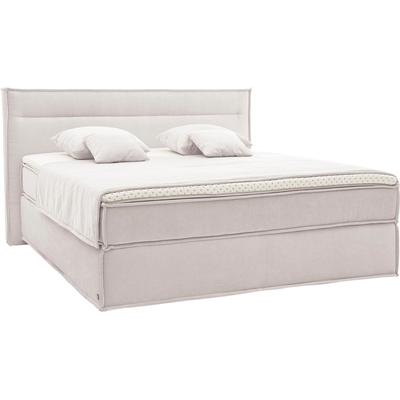 Boxspringbett MUSTERRING "JustB SC100", beige (creme, weiß), B:200cm L:215cm, Komplettbetten, schwebende Optik, inklusive Topper, verschiedene Farben, 180 x 200 cm Image