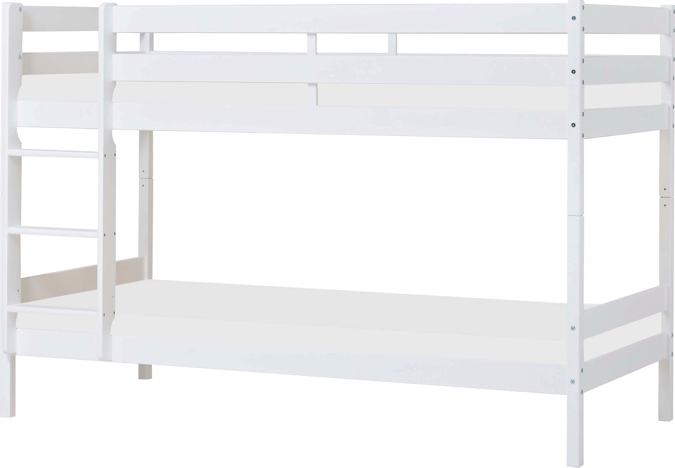 Etagenbett HOPPEKIDS "ECO Comfort Kinderbett 90x200 oder 70x160 aus Massivholz in 4 Farben", weiß, B:101cm H:140cm L:206cm, Etagenbetten, Etagenbett, TÜV, FSC und Nordisches Umweltzeichen – wahlweise mit Matratzen