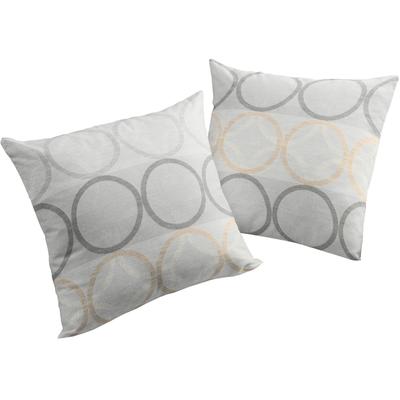 Dekokissen WIRTH "Zirbello" Gr. 2, grau (grau, kreise), B:50cm L:50cm, Baumwolle, Polyester, Dekokissen_Sitzkissen_Kissenhüllen, Kissenhülle ohne Füllung, 2 Stück Image