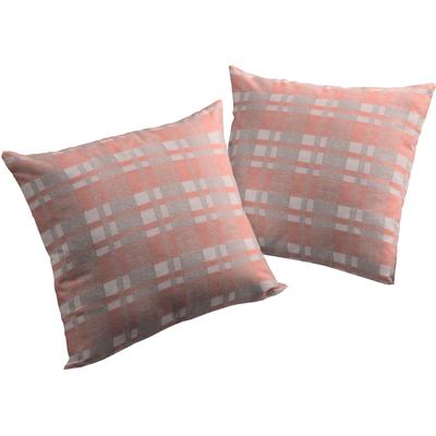 Dekokissen WIRTH "Laufenberg" Gr. 3, rot (apricot, kariert), B:40cm L:60cm, Polyester, Baumwolle, Dekokissen_Sitzkissen_Kissenhüllen, Kissenhülle ohne Füllung, 2 Stück Image
