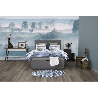 Boxspringbett PLACES OF STYLE "Nordica", grau (hellgrau), B:140cm L:208cm, Struktur (100% Polyester), Komplettbetten, Boxspringbett, inkl. Topper, auch in Überlänge 200/220 cm Image