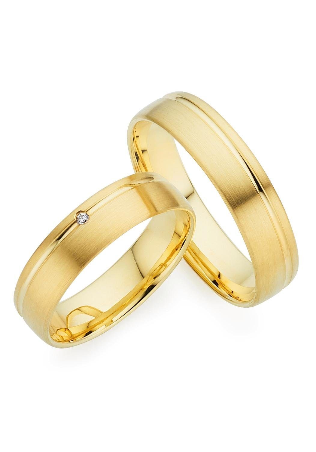 Trauring PHÖNIX "Schmuck Geschenk Gold 333 Trauring Ehering LIEBE versch. Varianten" Gr. 68, gold (gelbgoldfarben), Fingerringe, 68, ohne Brillant, Gelbgold 333, 5mm, Made in Germany, wahlweise mit oder ohne Brillant Image
