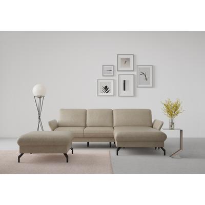 Ecksofa SIT & MORE "Fashion L-Form", beige, B:253cm H:84cm T:165cm, Sofas, wahlweise mit Kopfteilverstellung und Vorziehsitz, motorisch Image