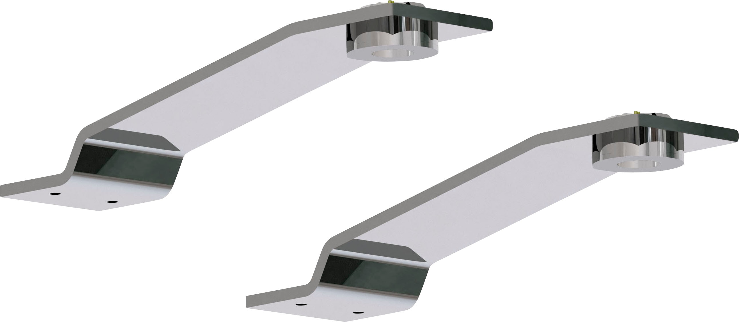 Aufbauleuchte MUSTERRING "Imola W", grau (chromfarben), B:5,5cm H:3cm T:22,5cm, Leuchten, in drei Set-Varianten