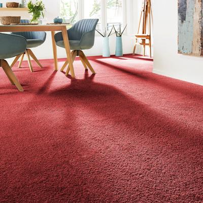 Teppichboden ANDIAMO "Verona, Velours, Made in Belgium", rot, B:500cm H:6mm L:1400cm, Kunstfaser, Teppiche, Uni Farben, Breite 400 cm oder 500 cm, strapazierfähig, pflegeleicht Image