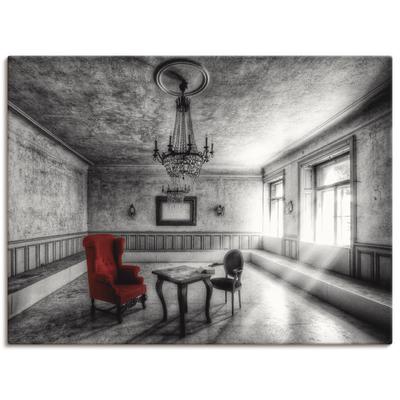 Wandbild ARTLAND "Lost Place - Roter Sessel", schwarz (farbe bild(er): schwarz), B:40cm H:30cm, Bilder, als Alubild, Outdoorbild, Leinwandbild, Poster, Wandaufkleber Image