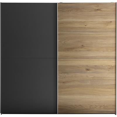 Schwebetürenschrank SCHLAFKONTOR "Melton Kleiderschrank mit Schiebetüren und Hoteleinteilungen", graphit, mauvella oak, B:215cm H:210cm T:60cm, Holzwerkstoff, Schränke, optional verstellbare Einlegeböden Image