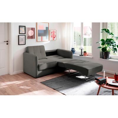 Schlafsofa INOSIGN "Milano", grau (anthrazit), B:147cm H:89cm T:87cm, 100% Polyester, Sofas, zwei einzeln ausziehbare Liegefunktionen Image